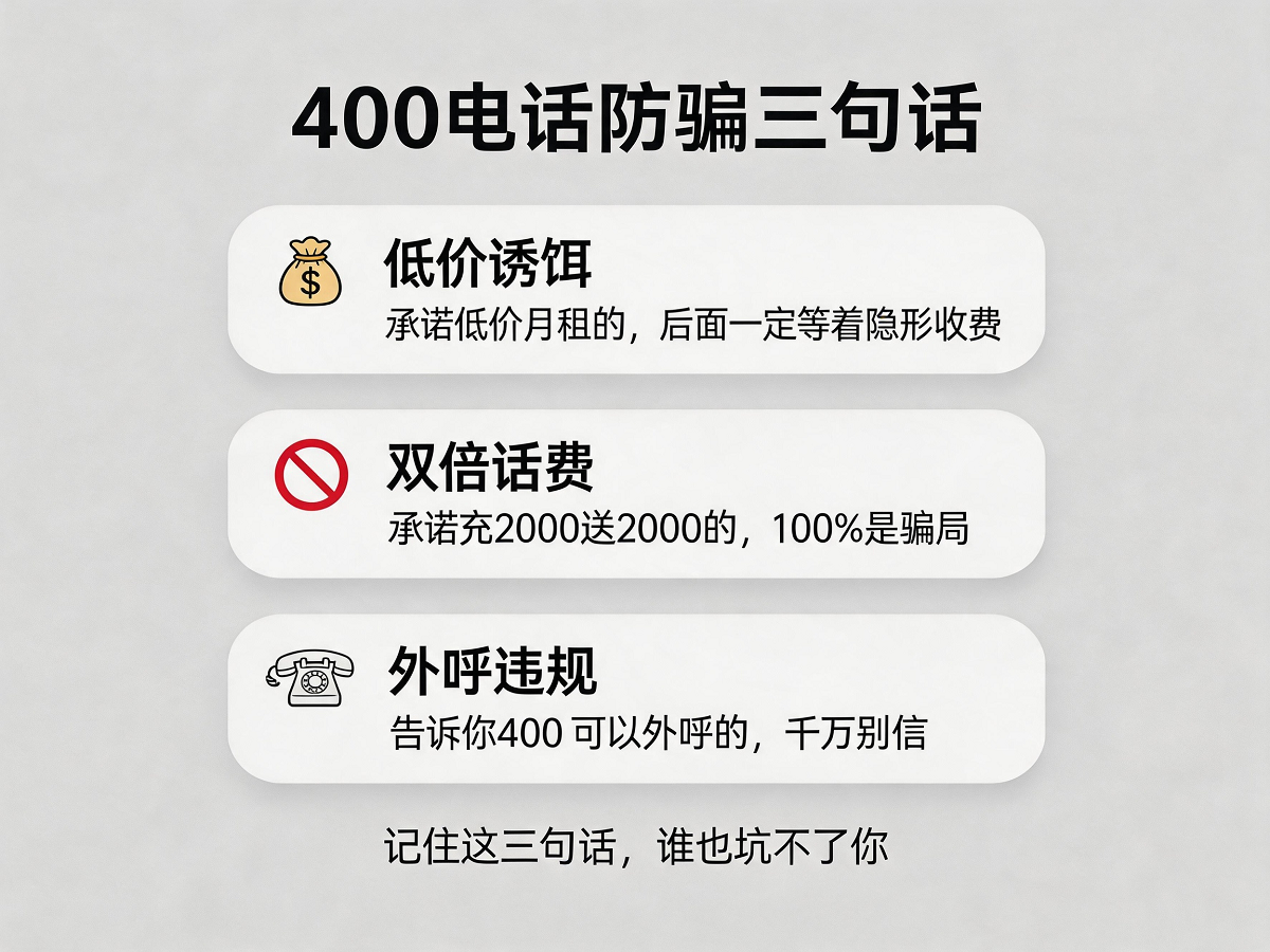400电话防骗三句话信息图