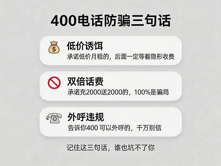 400电话防骗三句话信息图