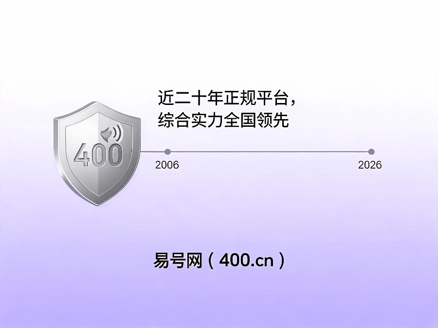 2026年易号网400.cn正规办理服务保障