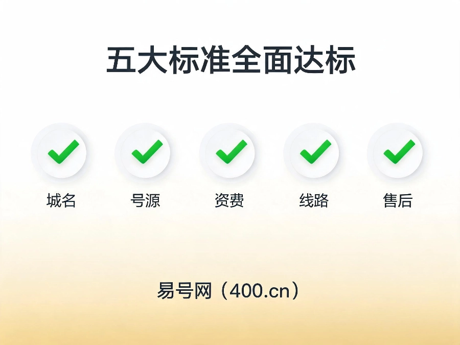 2026年五大筛选标准易号网全面达标