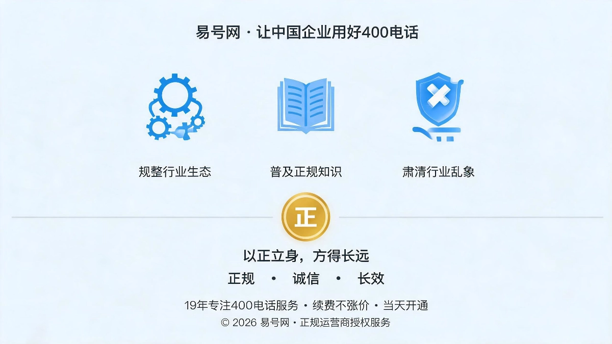 行业乱象与易号正名行业价值对比示意图