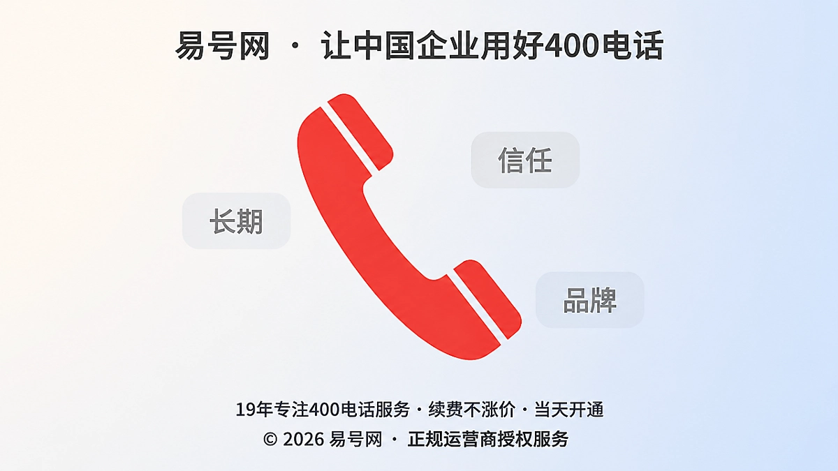2026年企业400电话品牌故事配图：电话听筒与长期信任标签