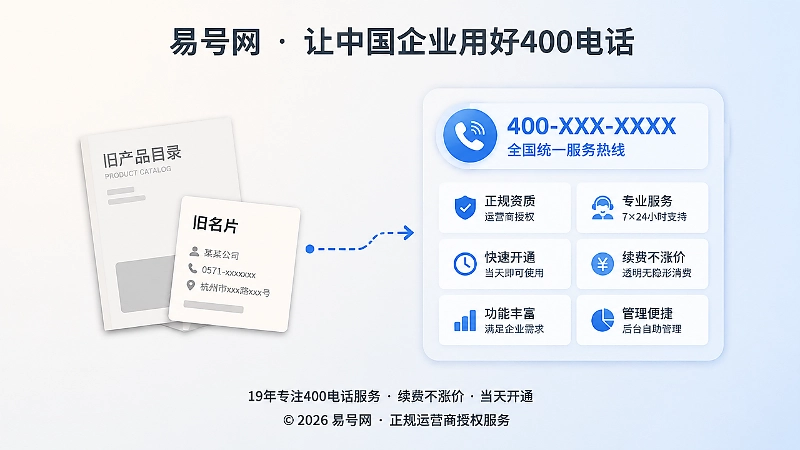 统一400电话把旧资料与当前企业信息连接起来